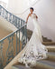 Sexy Long Mermaid See Through Spaghetti Straps Lace Wedding Dresses,WD737
