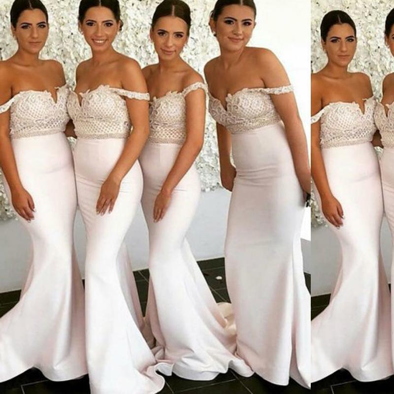 Sexy Off Shoulder Mermaid Long Bridesmaid Dresses Online, WG303