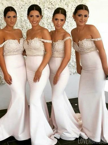 Sexy Off Shoulder Mermaid Long Bridesmaid Dresses Online, WG303