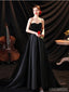 Simple Black A-line Sweetheart Cheap Long Prom Dresses Online,12563