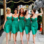 Simple Cheap Chiffon Sweet Heart Knee Length Green Bridesmaid Dresses for Summer Beach Wedding Party, WG141