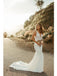 Simple Mermaid Straps V-neck Backless Lace Wedding Dresses,WD776