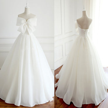 Simple Organza A Line Wedding Bridal Dresses, Custom Made Wedding Dresses, Affordable Wedding Bridal Gowns, WD234