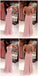 Simple Pink A-Line Backless V-neck Long Prom Dresses Online,Dance Dresses,12445