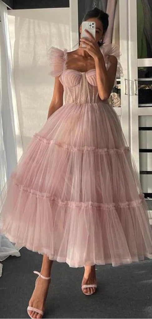 Simple Pink A-line Straps Cheap Long Prom Dresses Online,Dance Dresses,12387