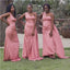 Simple Pink Mermaid One Shoulder Cheap Long Bridesmaid Dresses,WG1333