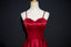 Simple Red A-line Spaghetti Straps V-neck Cheap Long Prom Dresses Online,12455