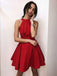 Simple Sexy Red Open Back  Cheap Short Homecoming Dresses Online, CM614