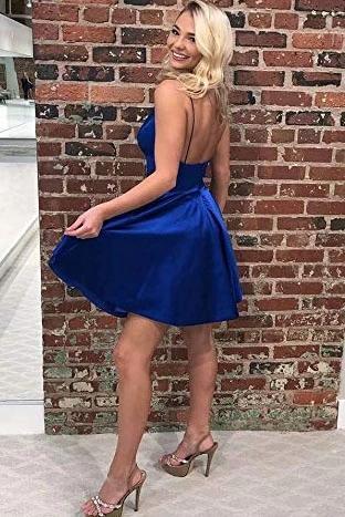 Spaghetti Straps Satin Cheap Homecoming Dresses Online, Cheap Short Prom Dresses, CM752