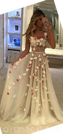 Spaghetti Straps See Through Long Evening Prom Dresses, Cheap Custom Sweet 16 Dresses, 18450