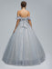 Sparkly Grey A-line Short Sleeves Cheap Long Prom Dresses,12857