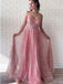 Sparkly Pink A-line Sweetheart Maxi Long Prom Dresses Online,13049