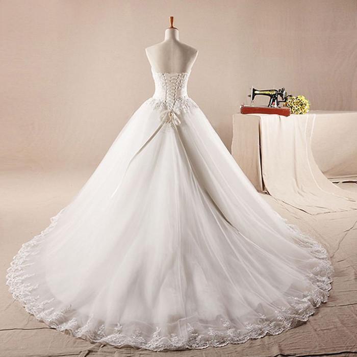 Strapless A line Lace Beaded A line Wedding Dresses, Custom Made Wedding Dresses, Cheap Wedding Gowns, WD215