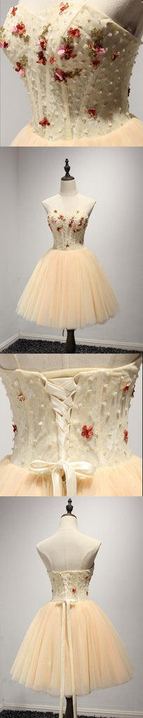Strapless Beaded Homecoming Prom Dresses, Affordable Short Party Corset Back Prom Dresses, Perfect Homecoming Dresses, CM211