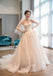 Strapless Simple Tulle A line Long Tail Wedding Dresses, Custom Made Long Wedding Dresses, Cheap Wedding Gowns, WD208