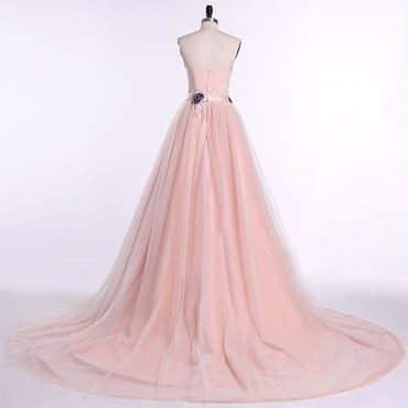 Strapless Sweetheart Blush Pink A line Long Evening Prom Dresses, Popular Cheap Long 2022 Party Prom Dresses, 17240