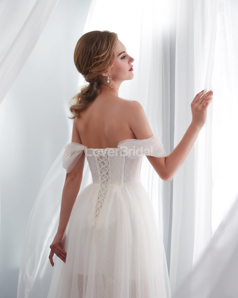 Sweetheart Off Shoulder Simple A-line Cheap Wedding Dresses Online, Cheap Bridal Dresses, WD576