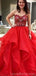 Sweetheart Red Ball Gown Long Evening Prom Dresses, Cheap Custom Sweet 16 Dresses, 18556