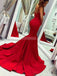 Sweetheart Red Mermaid Evening Prom Dresses, Evening Party Prom Dresses, 12268