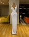 Unique White Sheath V-neck Cheap Long Prom Dresses Online,12818