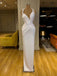 Unique White Sheath V-neck Cheap Long Prom Dresses Online,12818