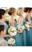 V Neck Green Custom Tulle Long Cheap Bridesmaid Dresses Online, WG341