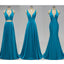 V-neck Side Slit Unique Long Cheap Bridesmaid Dresses Online, WG578
